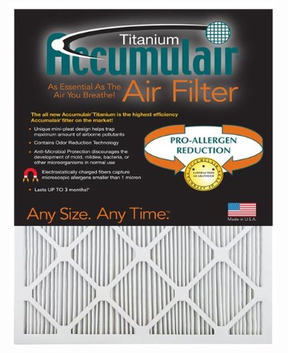 Accumulair Titanium High Efficiency Allergen Reduction Air Filter/Furnace Filters (2 pack)
