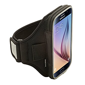 Sporteer Velocity V150 Sport Armband for Smartphones with Cases - Fits All Smartphones/Cases Up to 150mm X 78mm - Strap Size M/L (Black)