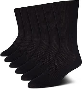 Calvin Klein Men's Dress Socks - Solid And Pattern Cotton Blend Dress Crew (6 Pack)