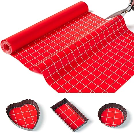 Silicone Baking Mat Roll 16 * 60IN Free Cutting, Non-Slip Pastry Mat, Non-Stick Reusable Air Fryer Linner, Oven Liner, Counter Mat, Freeze Dryer Mat, Easily Cut to Size Fit All Ovens Pans Tins Dishes