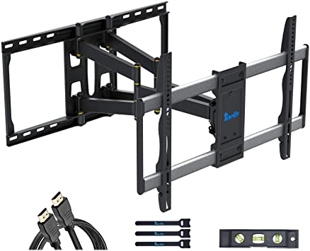 Rentliv TV Mount Full Motion TV Wall Mount Bracket with Articulating Arms for 37-80 Inch TVs up to 154lbs Wall Mount TV Bracket Max VESA 600x400mm Smooth Extension Swivel Tilt