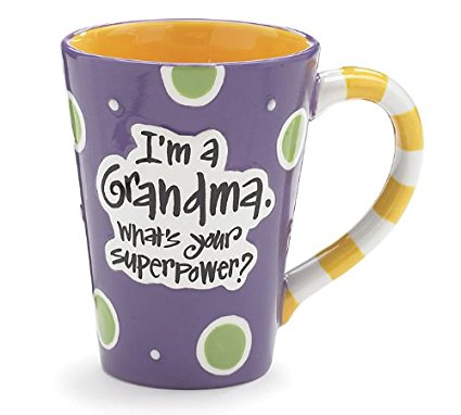 Burton 9716068 I'm A Grandma, What's Your Super Power, Coffee Mug, 12 oz. Purple