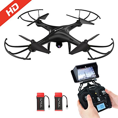 Drone with HD Camera, AMZtronics A15W Wireless FPV 2.4Ghz RC Quadcopter RTF Altitude Hold UFO with Altitude Hold Function and 3D Flips Function (TF Card & Card Reader Included)