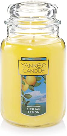 Yankee Candle Sicillian Lemon Scented Premium Paraffin Grade Candle Wax with up to 150 Hour Burn Time, Large Jar