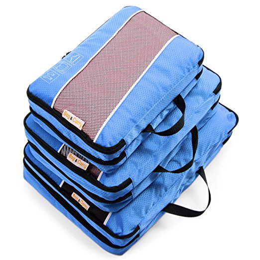 B&C Packing Cubes Set - 6 Travel Cubes in 3 Double Sided - Travel Packing Bags