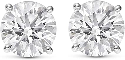 3/4-5 IGI Certified LAB-GROWN Round Cut Diamond Earrings 4 Prong Push Back Value Collection (H-I Color, SI1-SI2 Clarity)