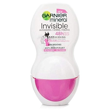 Garnier Invisible Black White Colors Antiperspirant Roll-on Deodorant - 50 Ml