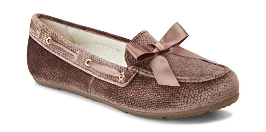 Vionic Women's Haven Alice Holiday Slipper - Ladies Moccasin Concealed Orthotic Arch Support