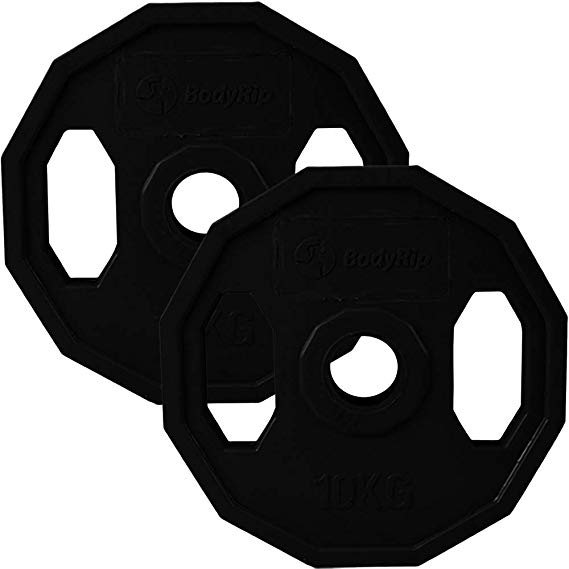 BodyRip PREMIUM PRO Polygonal Black Coded Olympic 2" Weight Plates | Curl, Press, Pullover | Fitness Exercise, Weight Lifting, Crossfit | Choose Weight