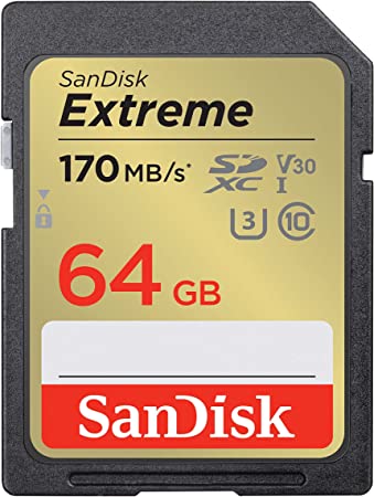 SanDisk 64GB Extreme SDHC card   RescuePro Deluxe up to 170 MB/s UHS-I Class 10 U3 V30