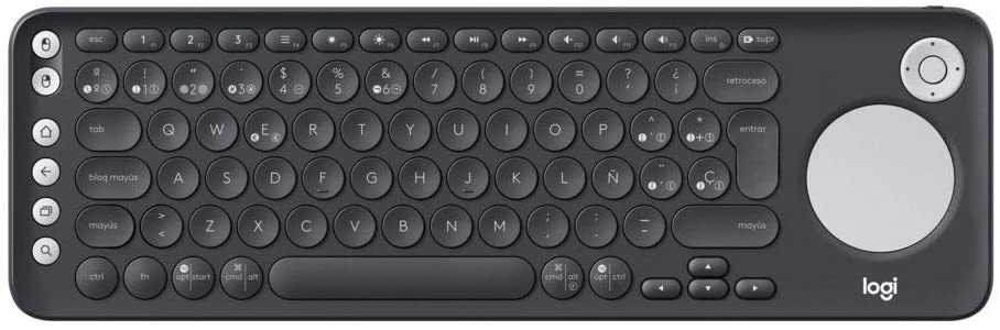 Logitech K600 Wireless TV Keyboard with Touchpad and D-Pad for Smart TV and Home Theatre PCs, Multi-Media Keys, Multi-Device, Select Samsung, LG and Sony TVs/Windows/Mac/Android, QWERTY Spanish Layout