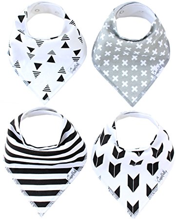 Baby Bandana Drool Bibs for Drooling and Teething 4 Pack Gift Set For Boys and Girls "Shade Set" by Copper Pearl