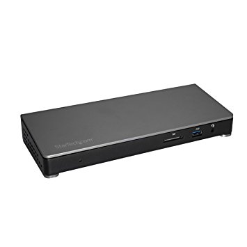 StarTech.com Thunderbolt 3 Dock - with SD Card Reader - 85W Power Delivery - Dual 4K - Windows / Mac - USB C Dock - USB-C to DP Cable for Second Display