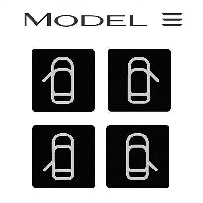 Tesla Model 3 Door Button Decal/Label/Sticker Set