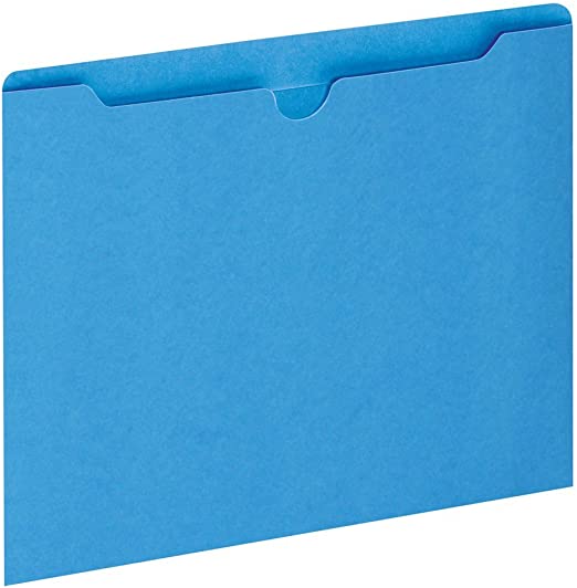 Globe-Weis/Pendaflex Colored File Jackets, Reinforced Tab, Flat, Letter Size, Blue, 100 Jackets Per Box (B3010DTBLU)