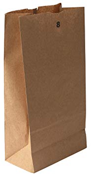 Grocery/Lunch Bag, Kraft Paper, 8 lb Capacity, (100 Count) (Brown)