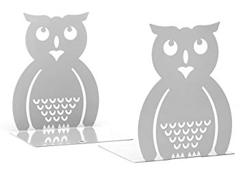 Whitmor Owl Bookends, Set of 2, Gray