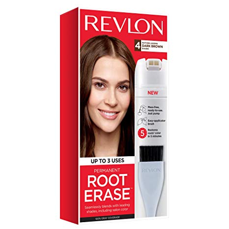 Revlon Root Erase Permanent Hair Color, Root Touchup Hair Dye, Dark Brown, 3.2 Fluid Ounce