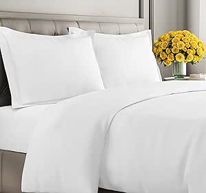 Duvet Cover King Size Set - Extra Soft King Size Duvet Cover - 104" x 90" King Duvet Cover w/ 2 Pillow Shams - Hotel Luxury, Easy Care & Fade Free - Comforter Cover w/ Zipper Closures & Ties (White)