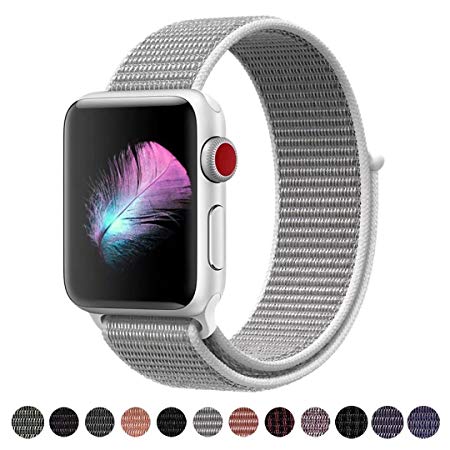 HILIMNY For Apple Watch Strap 38MM, Soft Nylon iwatch Strap, for Apple Watch Sport, Series 3, Series 2, Series 1, Seashell, 38mm