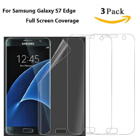 Samsung Galaxy S7 Edge Screen Protector [Full Screen Coverage][Anti-Scratch][Anti-Bubble][Anti-UV][No Rainbow] Premium Ultra Slim High Definition Phone Film with Lifetime Warranty,Pack of 3