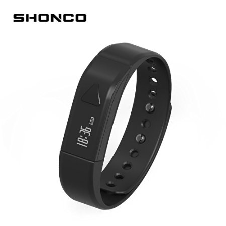 Fitness Tracker Smart Wristband Shonco Bluetooth4.0 Wireless Activity Fitness Tracker with Pedometer Sleep Monitoring for iPhone 5s/5c IOS7.0 above and Android 4.3 above Phone