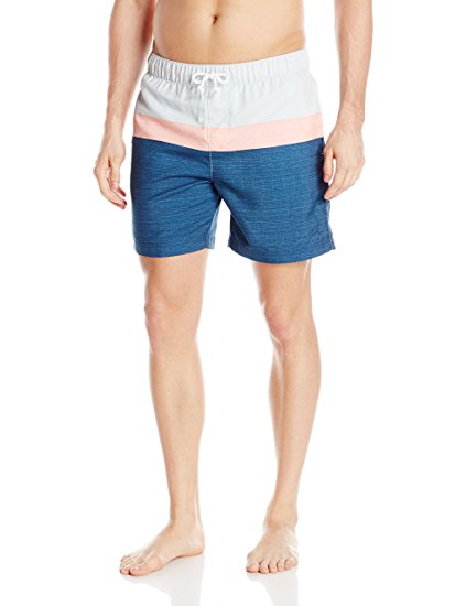 Original Penguin Men's Colorblocked Elastic Waist Swim Trunk