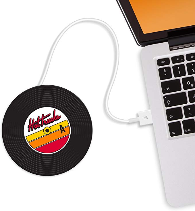Mustard USB Cup Mug Warmer Coaster - Black Hot Disk (M11015)