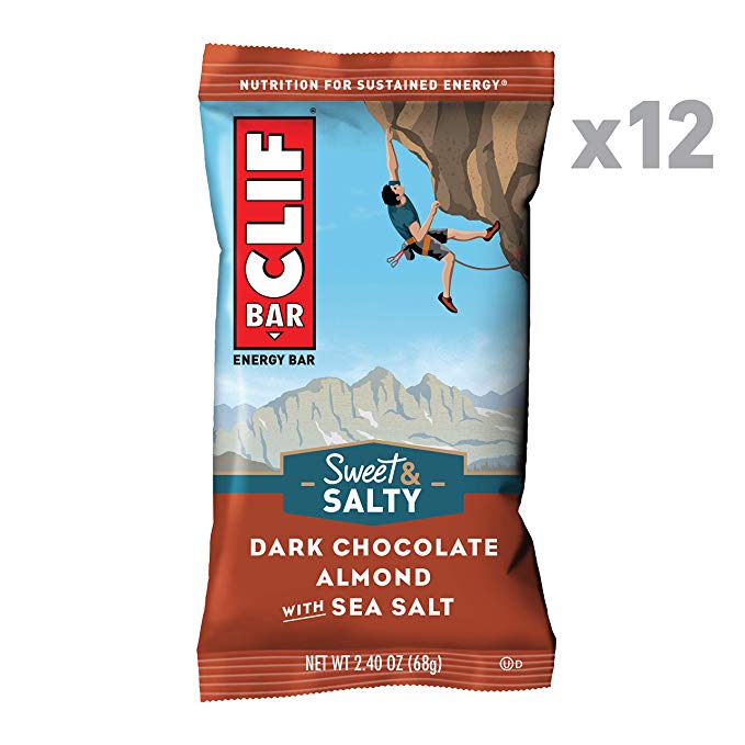 CLIF BAR - Energy Bars - Dark Chocolate Almond with Sea Salt - (2.4 Ounce Protein Bars, 12 Count)