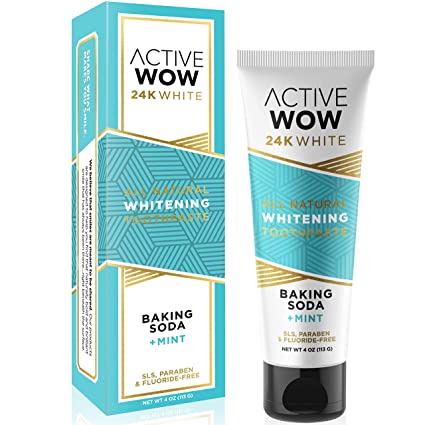 Active Wow Toothpaste - Teeth Whitening Formula with Organic Coconut Oil & Xylitol (Natural Whitening)