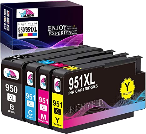 Jalada Compatible Ink Cartridge Replacement for HP 950XL 951XL 950 951 for Officejet Pro 8610 8600 8620 8630 8640 8660 8100 8615 8625 251dw 271dw 276dw Printer (1 Black, 1 Cyan, 1 Magenta, 1 Yellow)