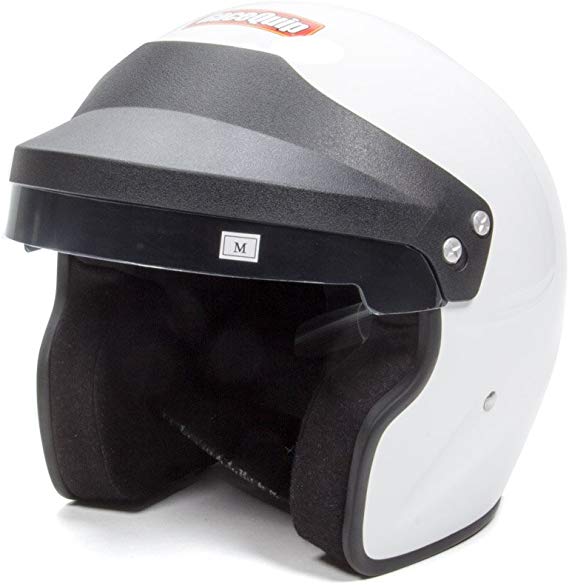 RaceQuip 253116 Gloss White X-Large OF15 Open Face Helmet (Snell SA-2015 Rated)