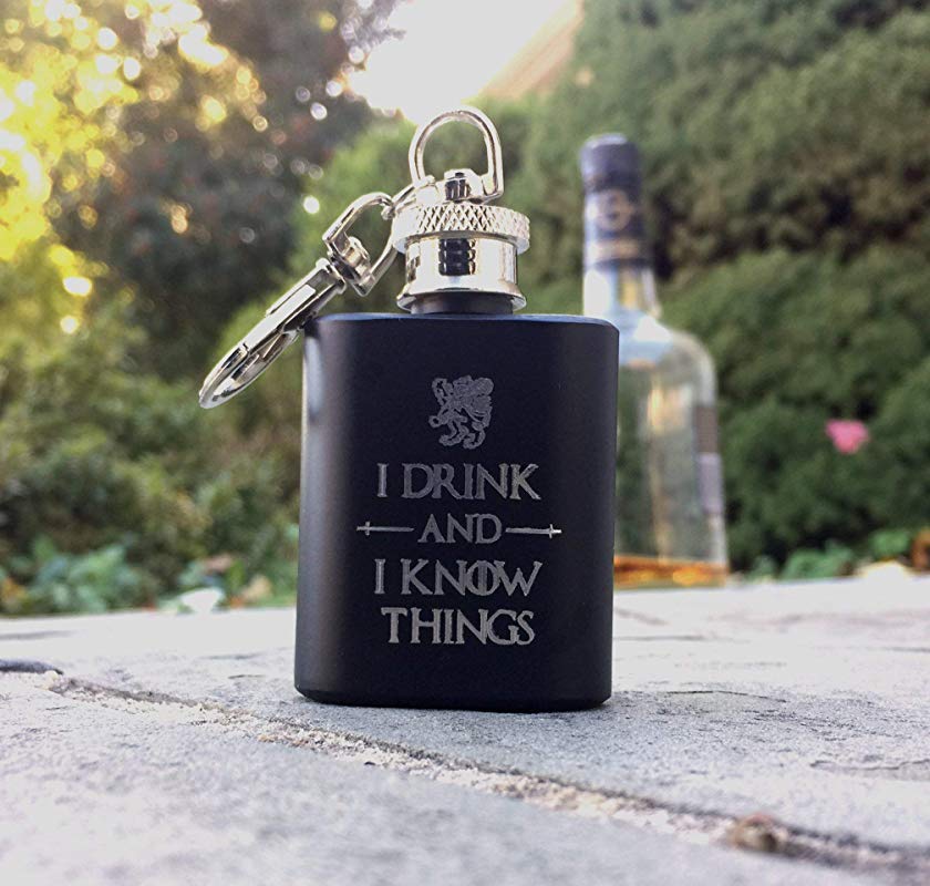 I Drink and I Know Things Mini Hip Flask - Personalized & Engraved