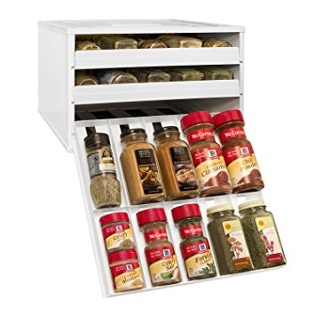 YouCopia Chef's Edition SpiceStack 30-Bottle Organizer with Universal Drawers, White