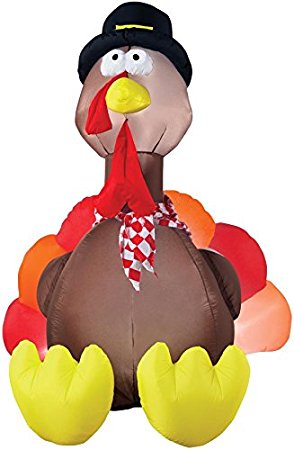 Gemmy Airblown Inflatable Original Turkey - Indoor Outdoor Holiday Decoration, 6-foot Tall