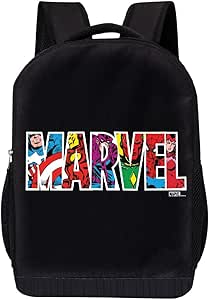 MARVEL COMICS CLASSIC SPIDERMAN BACKPACK - MARVEL BLACK SPIDERMAN 18 INCH AIR MESH PADDED BAG (Marvel Retro Logo)