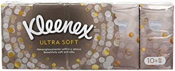 Kleenex Ultra Soft & Strong Facial Tissues, Pocket Pack, 9 ct, 10 Pack