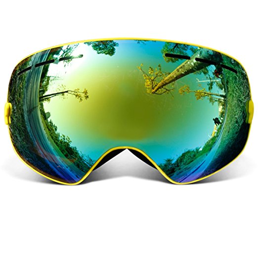 COPOZZ GOG-201 Ski Snowboard Anti-fog Goggles - Wide Vision Anti-scratch Anti UV 400 OTG Comfortable Snowboarding Goggles with Detachable Dual Layer Lens