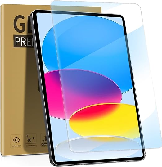 ZenRich [2Pack Tempered Glass Screen Protector for iPad 10th Generation 10.9'' 2022 A2696/A2757/A2777 with [Anti Blue Light] [Anti-Glare] 9H Hardness/Bubble Free/Case Friendly/Pencil Compatible