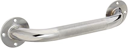 Medline 12 Inch Grab Bar, Knurled Chrome