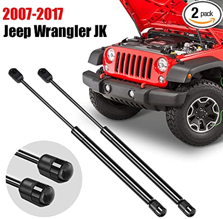 SUPAREE Front Hood Lift Supports Struts Gas Charged Strut Shocks for Jeep Wrangler JK 2007-2017 (2 PCS)