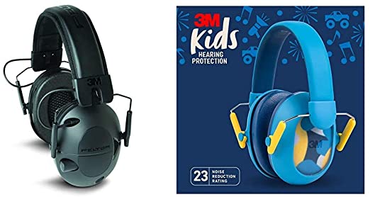 Peltor Sport Tactical 300 Hearing Protection & 3M Kids Hearing Protection Plus, Blue