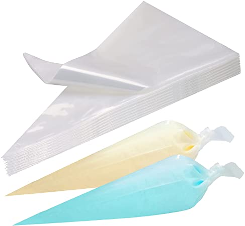 Piping Bags 18 Inch Disposable Pastry Bags Cake Cupcake Cookies Decorating Bags for Icing and Frosting, Pack of 100