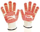 65 Sale 1 BBQ Gloves - Oven Gloves - Perfect Grill Gloves - Extreme Heat Resistant EN407 Certified - 1 Pair flexible Gloves - Versatile than Mitts and Potholders - 100 Cotton Lining For Super Comfort - Red Stripes for Ultimate Grip - Your Safeguard Against Extreme Heat - Large to X-Large