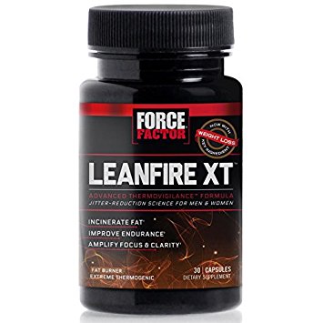 Force Factor LeanFire XT Thermogenic Fat Burner Weight Loss Supplement with Clear Energy, 30 Count