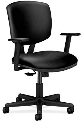 HON Volt Task Chair | Synchro-Tilt, Tension, Lock | Adjustable Arms | Black SofThread Leather, Upholstered Back