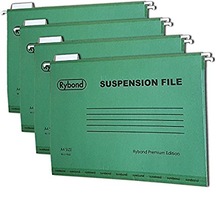 Rybond A4 Suspension File (25 PACK) Manilla Heavyweight with Tabs and Inserts A4 Green for filing cabinets - MAKE THE GREENER CHOICE - Contains up to 50% postconsumer recycled content.**IMPORTANT - PLEASE CHECK SIZE BELOW BEFORE ORDERING **