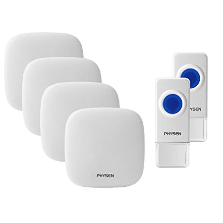 PHYSEN Model H1 Waterproof Wireless Doorbell System-Operating up to 1000 Feet Range,4 Volume Levels with 52 Chimes for Home/Office,No Battery Required for Recevier