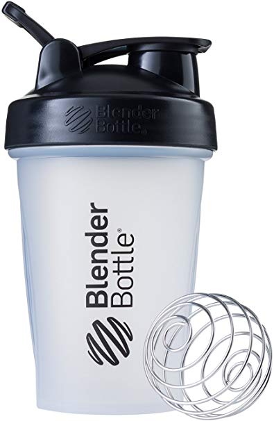 BlenderBottle Classic Loop Top Shaker Bottle, 20-Ounce, Clear/Black/Black