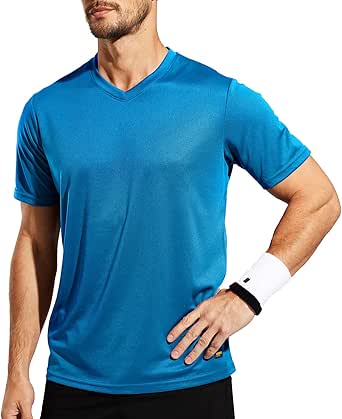 MIER Men's Quick Dry Workout Shirts Moisture Wicking Running Athletic Performance T-Shirts Recycled Polyester Top Tee